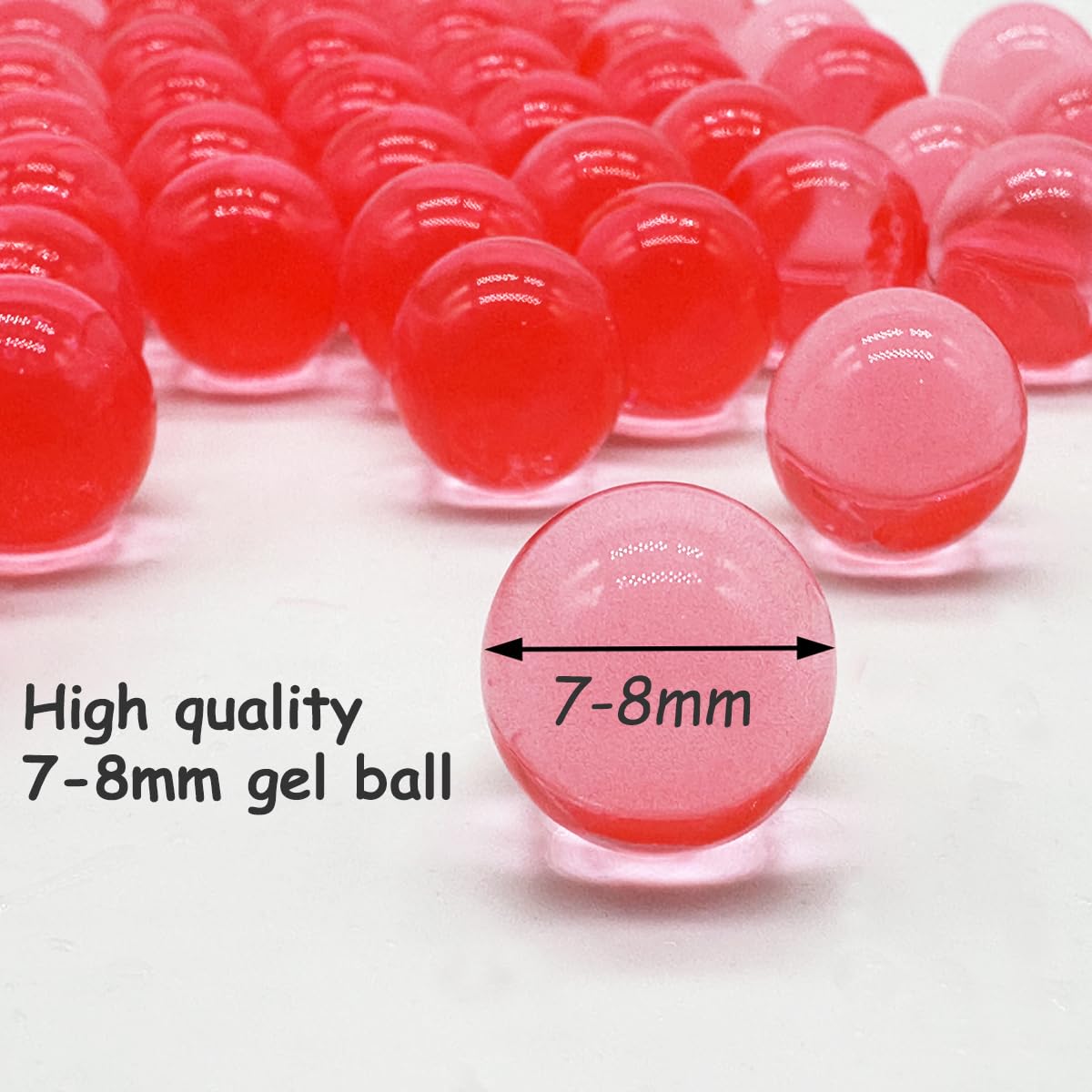 Gel balls soaking in water to reach 7-8 mm for Dortrue refills