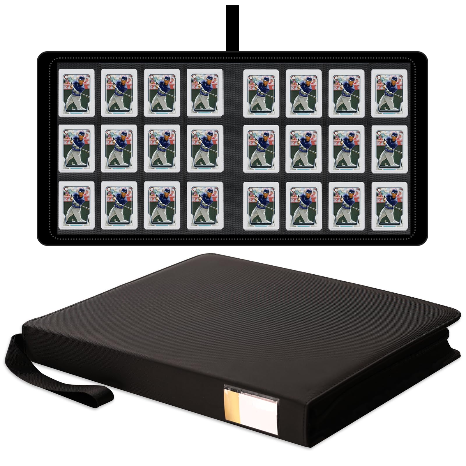 Dosanlues Toploader Binder 12 Pockets front view highlights 432-pocket capacity for organized collections