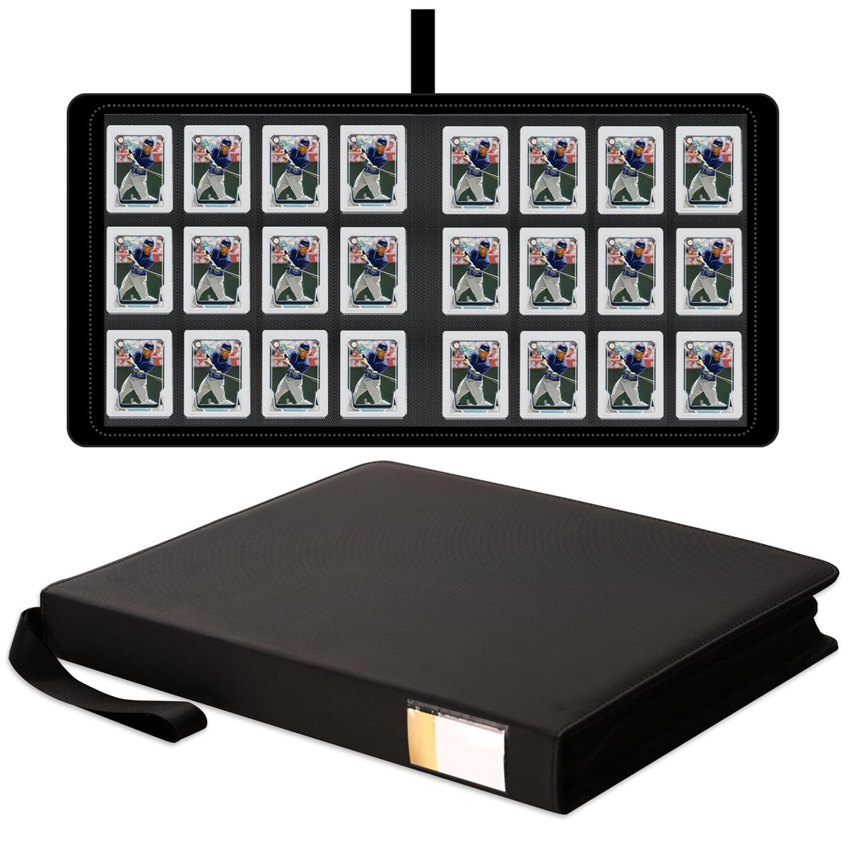 Dosanlues Toploader Binder 12 Pockets front view highlights 432-pocket capacity for organized collections