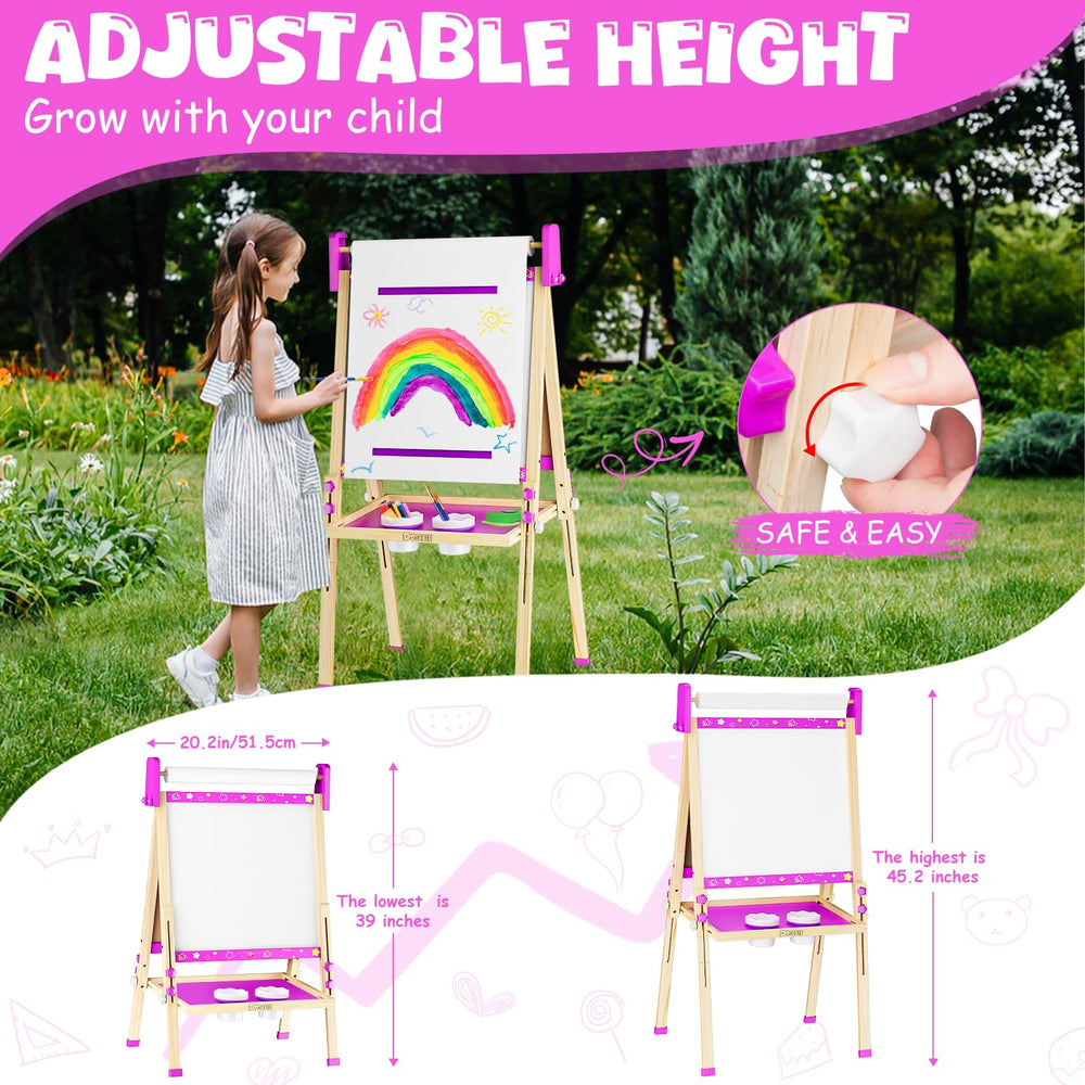 Doselie easel adjustable height to grow with your child during art time