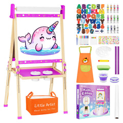 Doselie kids easel front view showing three-in-one art surface for creative play