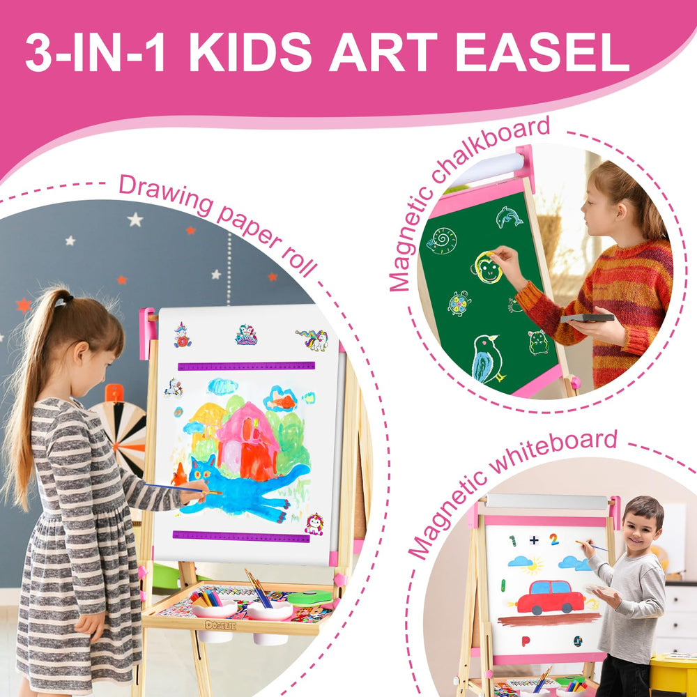 Doselie easel magnetic whiteboard for quick doodles and messages.