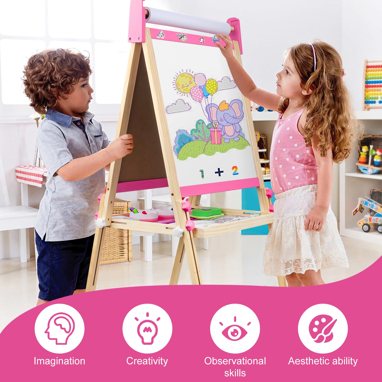 Doselie easel New Zealand pine frame for durability.