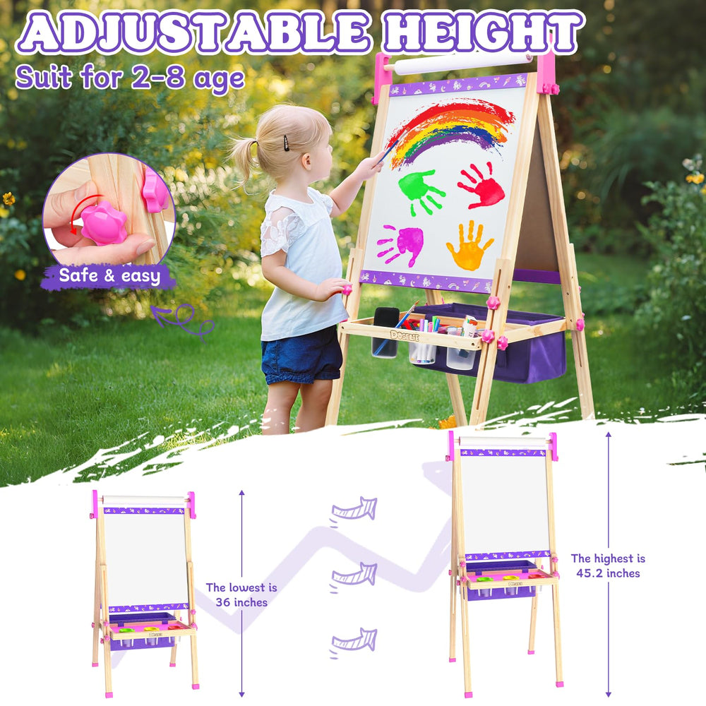 Doselie height-adjustable easel grows with your child for comfortable drawing