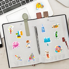 DothRayan stickers on luggage aid identification with stylish flair