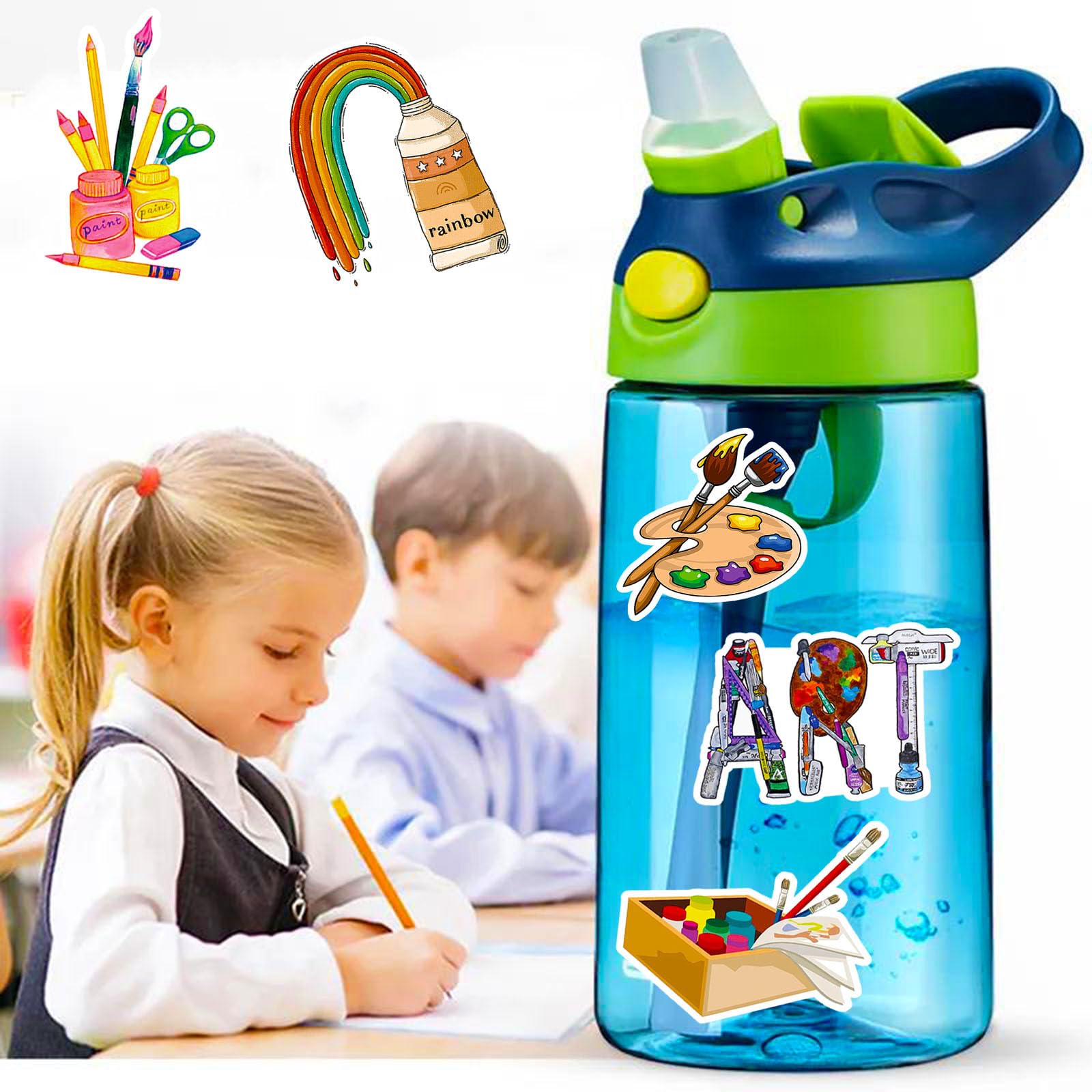 DothRayan stickers on water bottles stay colorful and waterproof for daily use