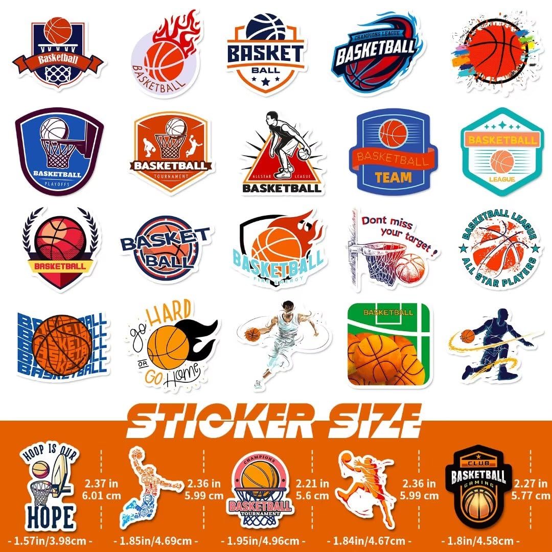 DothRayan basketball stickers on a laptop offer vibrant, fade-resistant decoration.
