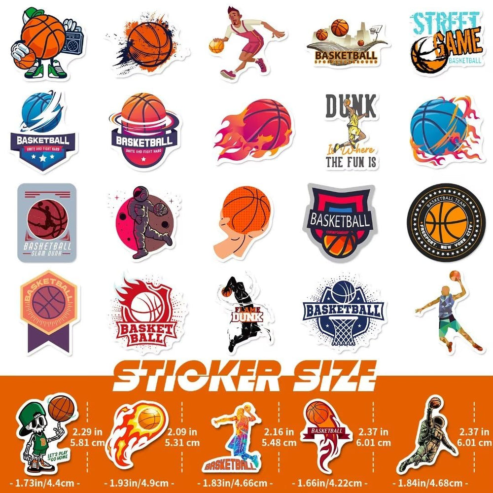 DothRayan basketball stickers on a skateboard add color with easy removal and no residue.