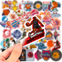 DothRayan basketball stickers set features 100 designs for indoors and outdoors use.