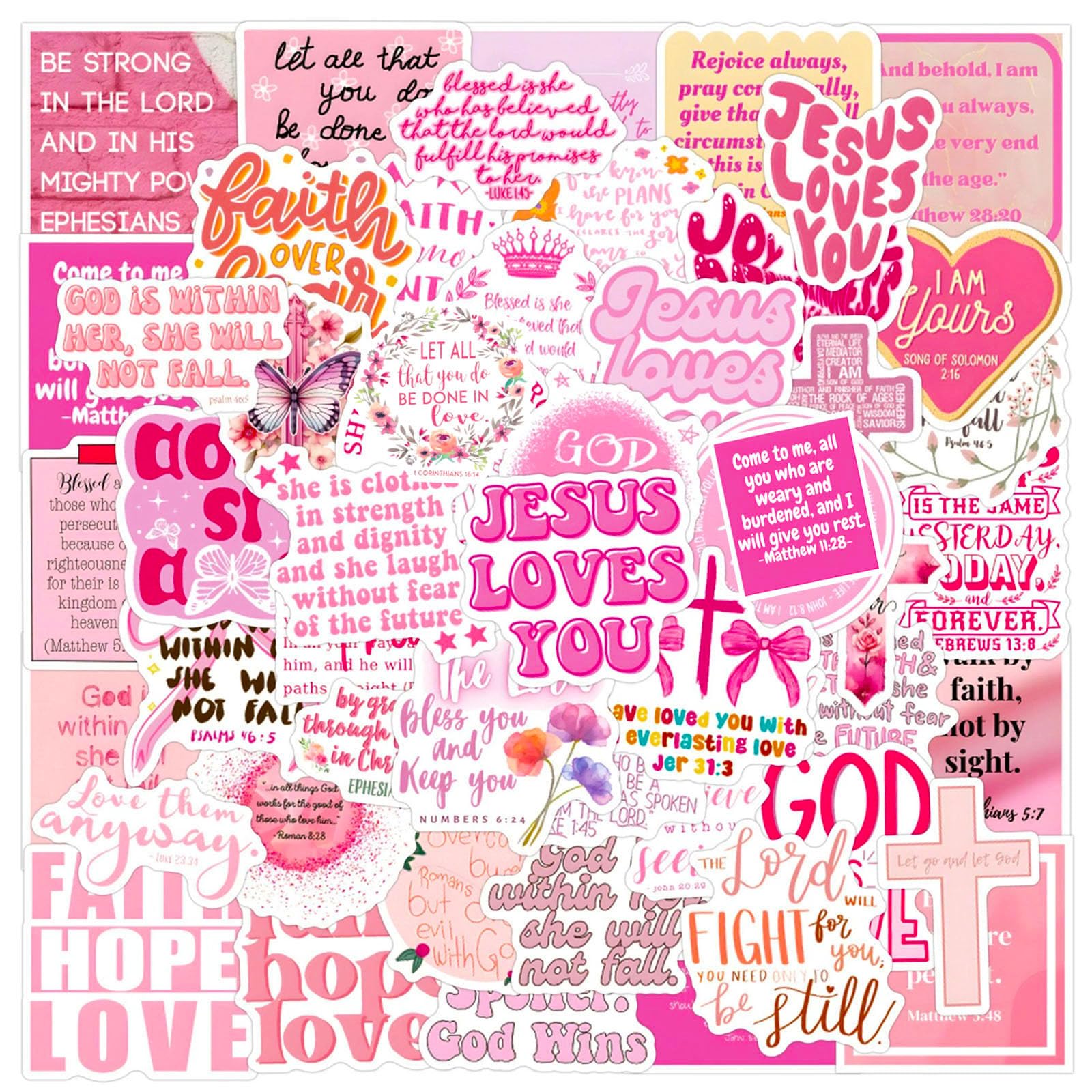 DothRayan Bible Verse Stickers Pack for water bottles and journals, durable and waterproof.