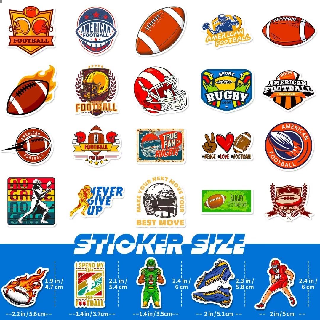 DothRayan football stickers on a skateboard for vibrant, durable surface décor.