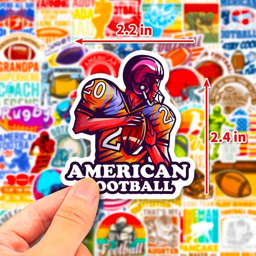 DothRayan football stickers on a snowboard for sturdy, splashproof decoration.