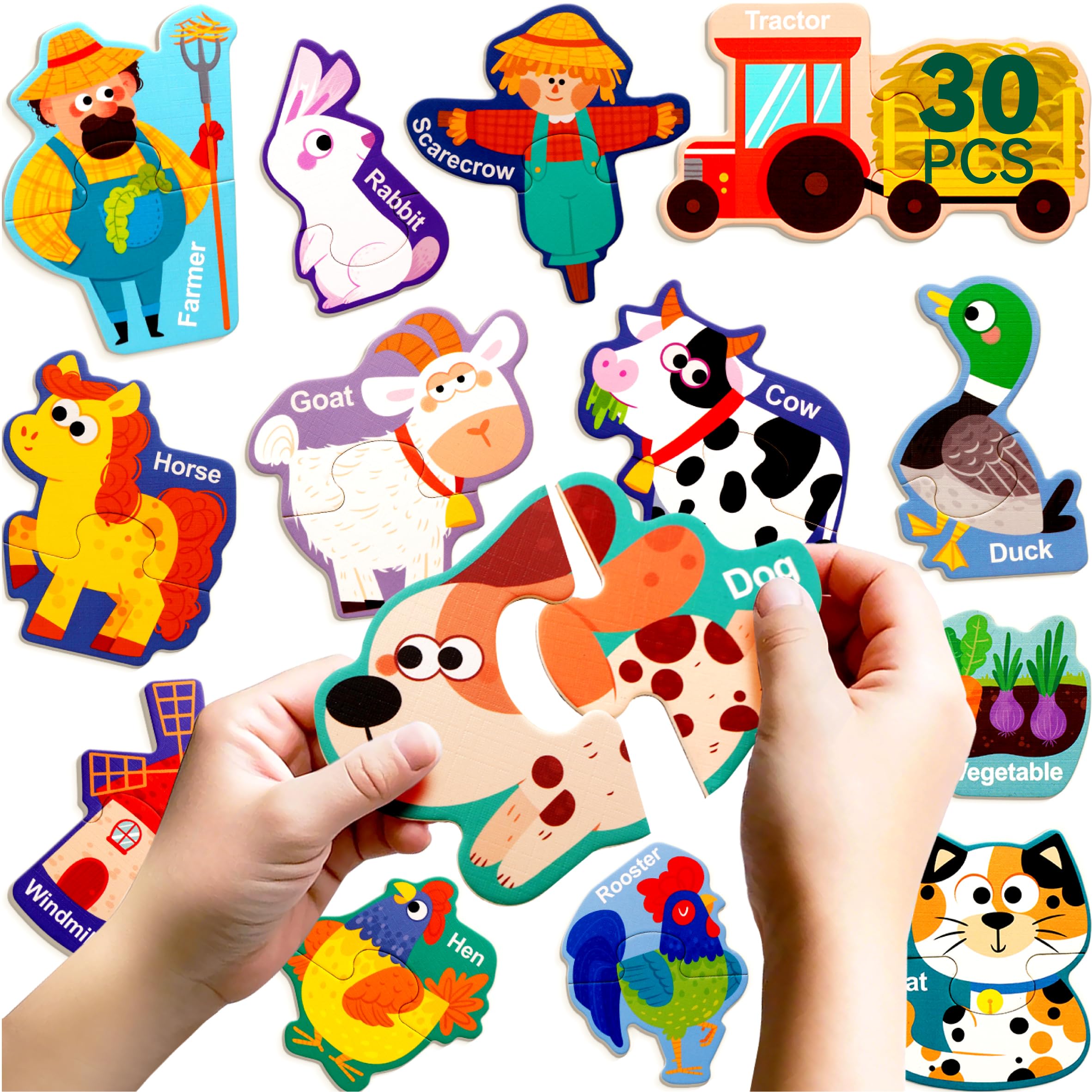Dotimo Farm Animals magnets for toddlers; hands-on learning.