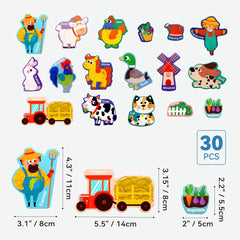 Durable cardboard magnets with smooth edges for safe play by Dotimo.