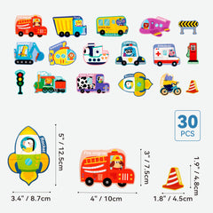Dotimo Kids vehicle puzzle magnets for fridge plane focus and travel play.