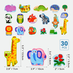 Dotimo wild animal magnetic puzzle zebra enhances word association and sorting