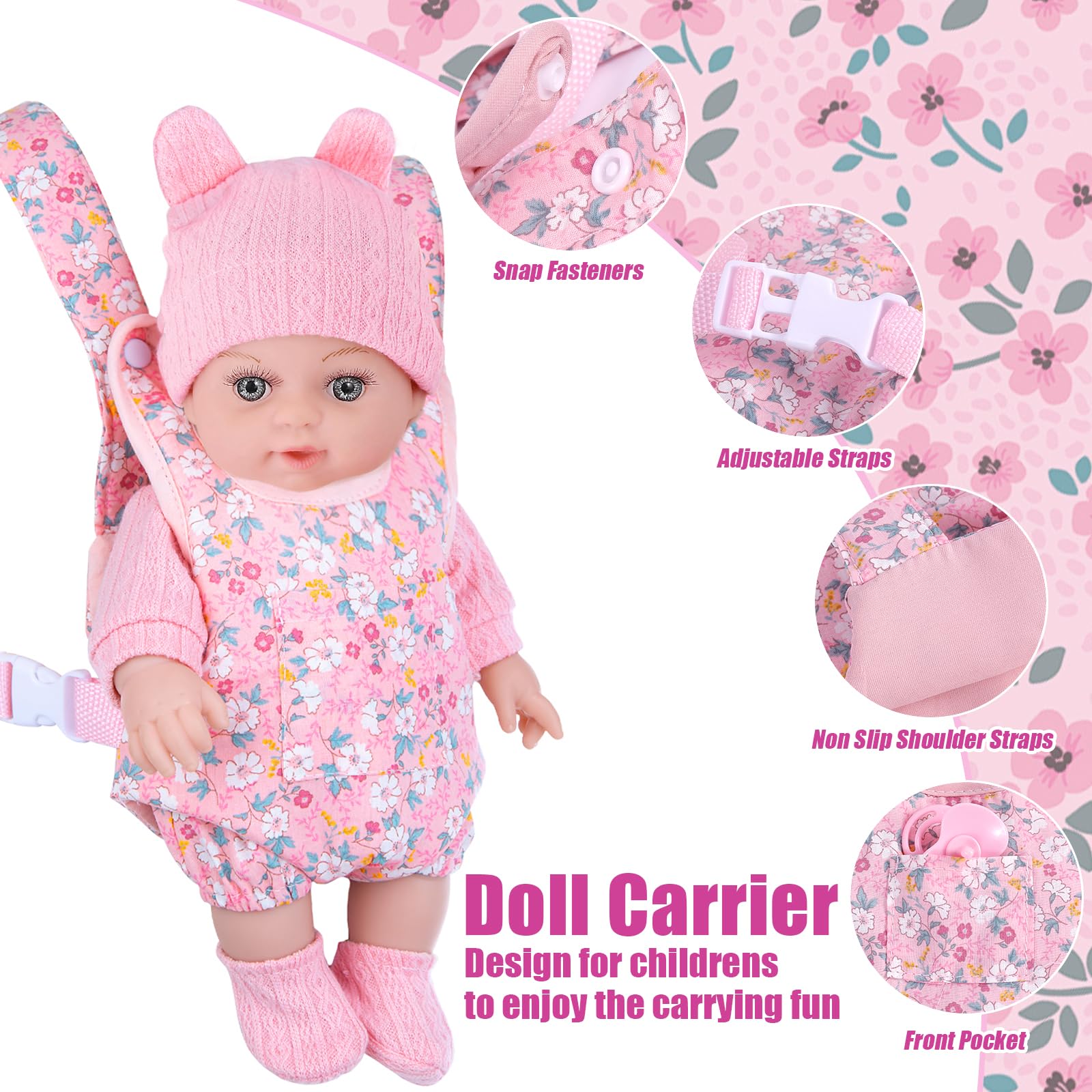DOTVOSY baby doll feeding bottles enhances pretend feeding time.