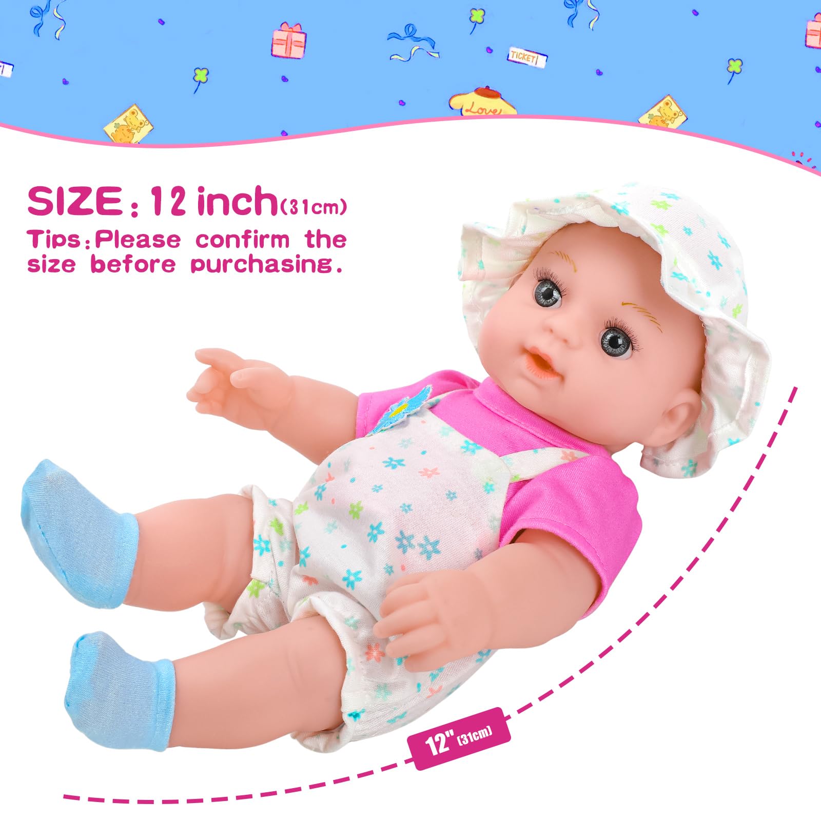 DOTVOSY daisy backpack carrier with doll for portable, on-the-go play.