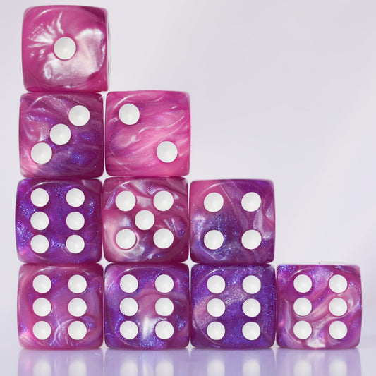 Double-color acrylic D6 dice offer durable, easy-to-roll gameplay