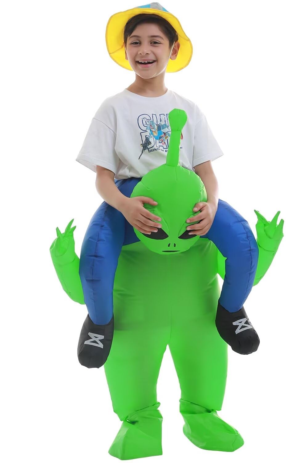 Double Couple inflatable costume battery pack powers the fan for quick inflation