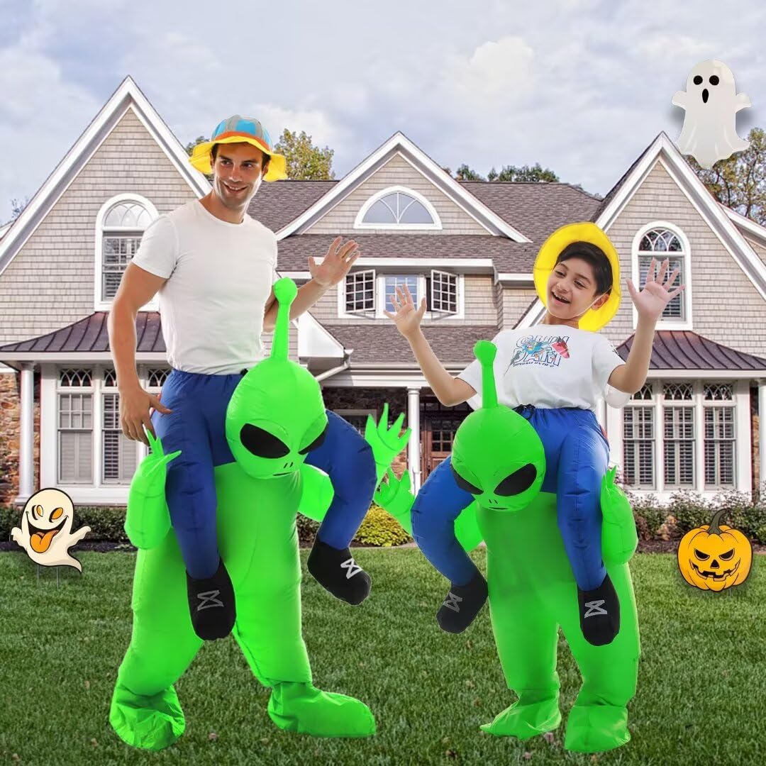 Double Couple inflatable costume ready to wear after drawing strings and turning on the fan
