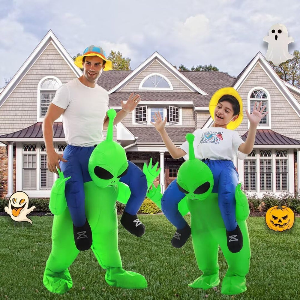 Double Couple inflatable costume ready to wear after drawing strings and turning on the fan