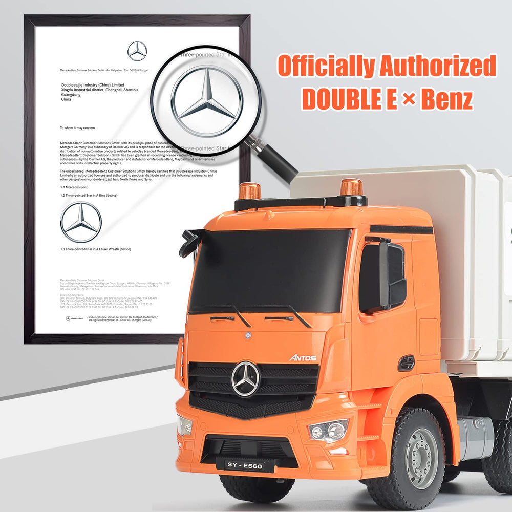 DOUBLE E Benz truck side view showcases sturdy 4-wheel drive for versatile indoor outdoor use.