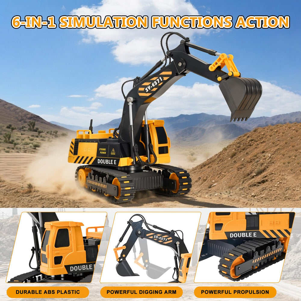 Double E RC excavator toy digging action for material handling