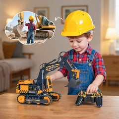 Double E RC excavator toy gift-ready packaging in a stylish box