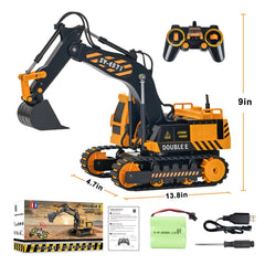 Double E RC excavator toy realistic design for classroom and playroom setups