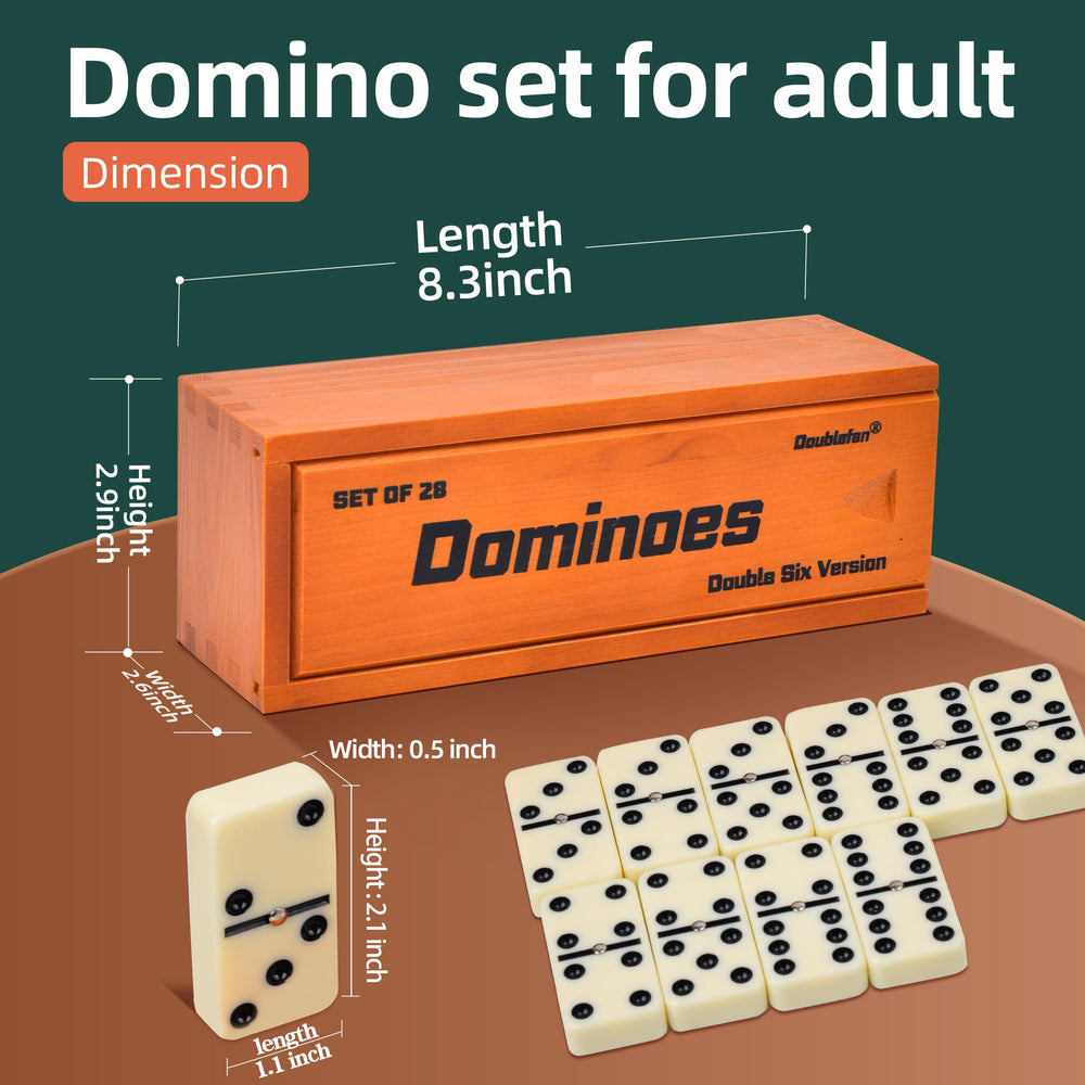 Doublefan dominoes spinner design visible on ivory tiles for smooth turning during play