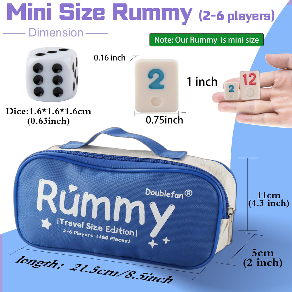 Doublefan dice ready for rolling to decide turns in Rummy Cube.