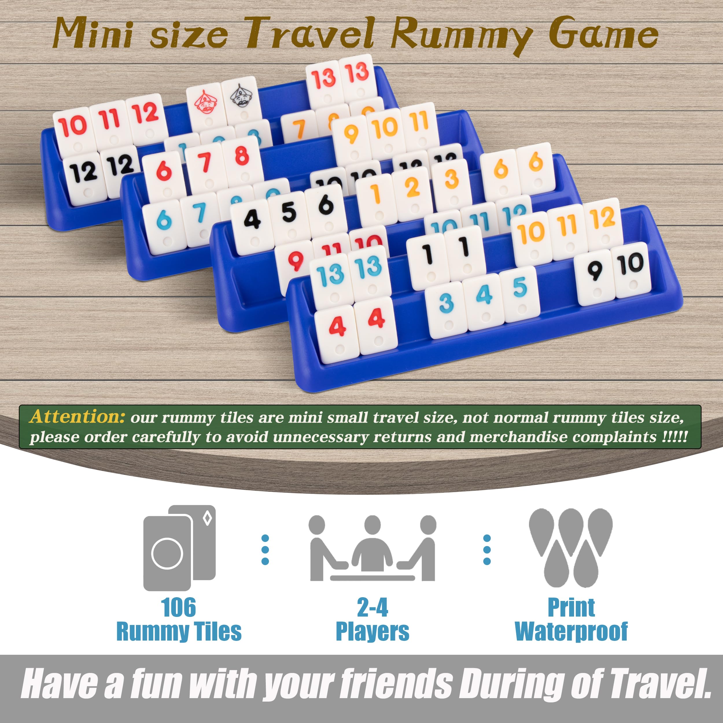 Doublefan Mini Rummy Cube Set canvas bag for portable storage and transport