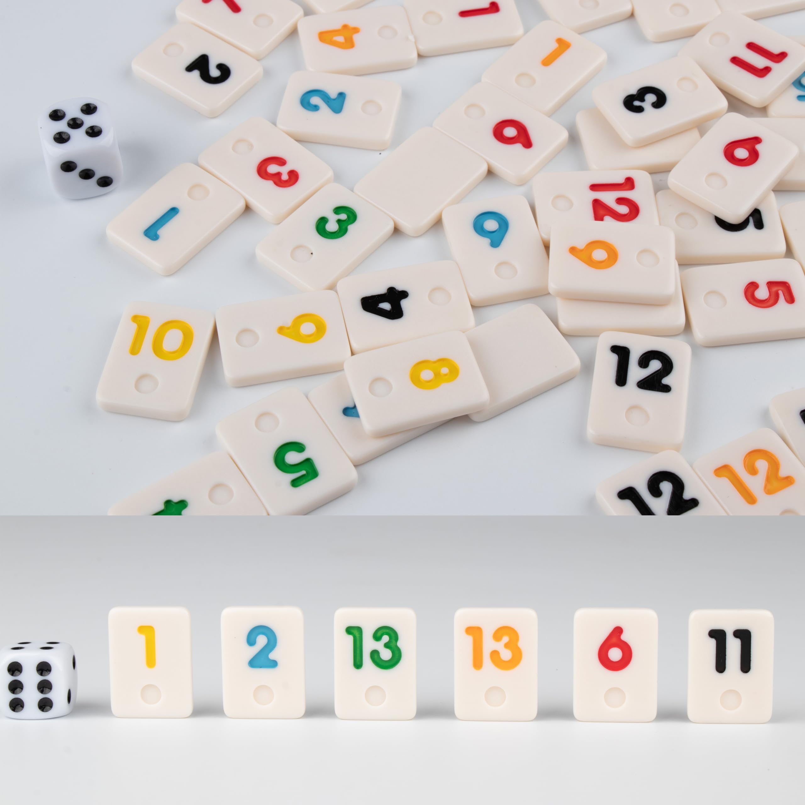 Travel-ready Doublefan Rummy Cube setup on a coffee table.