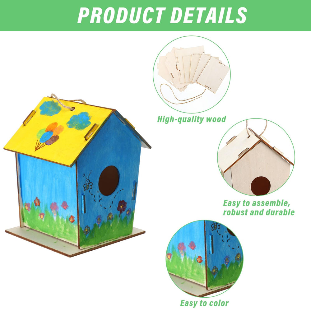 DoubleFill bird house with rope hanger for versatile display