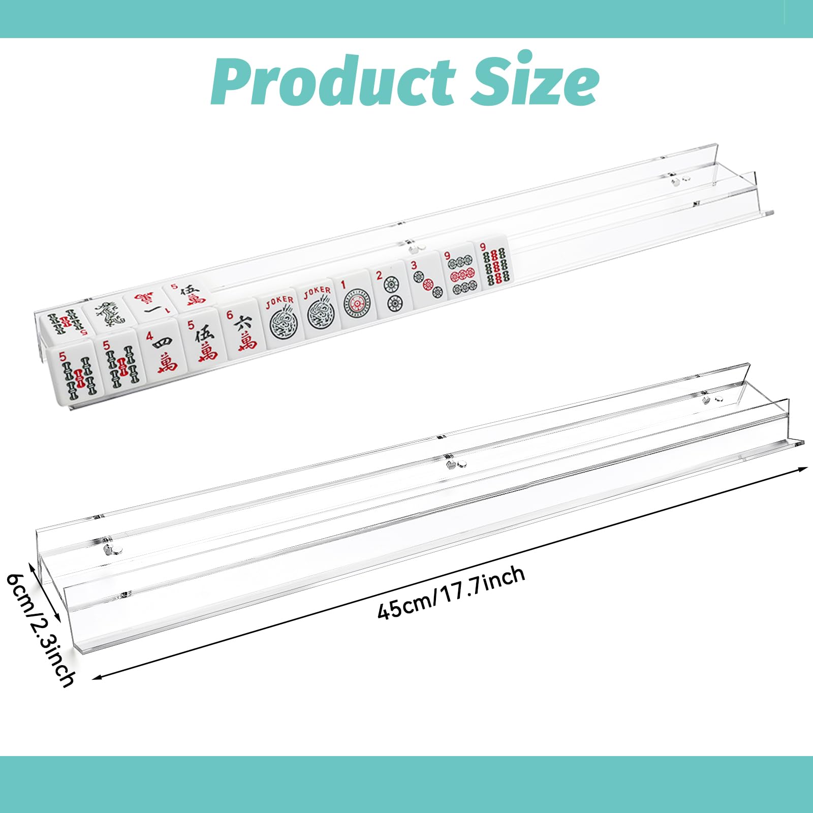 DoubleFill clear acrylic mahjong rack system for organized gameplay