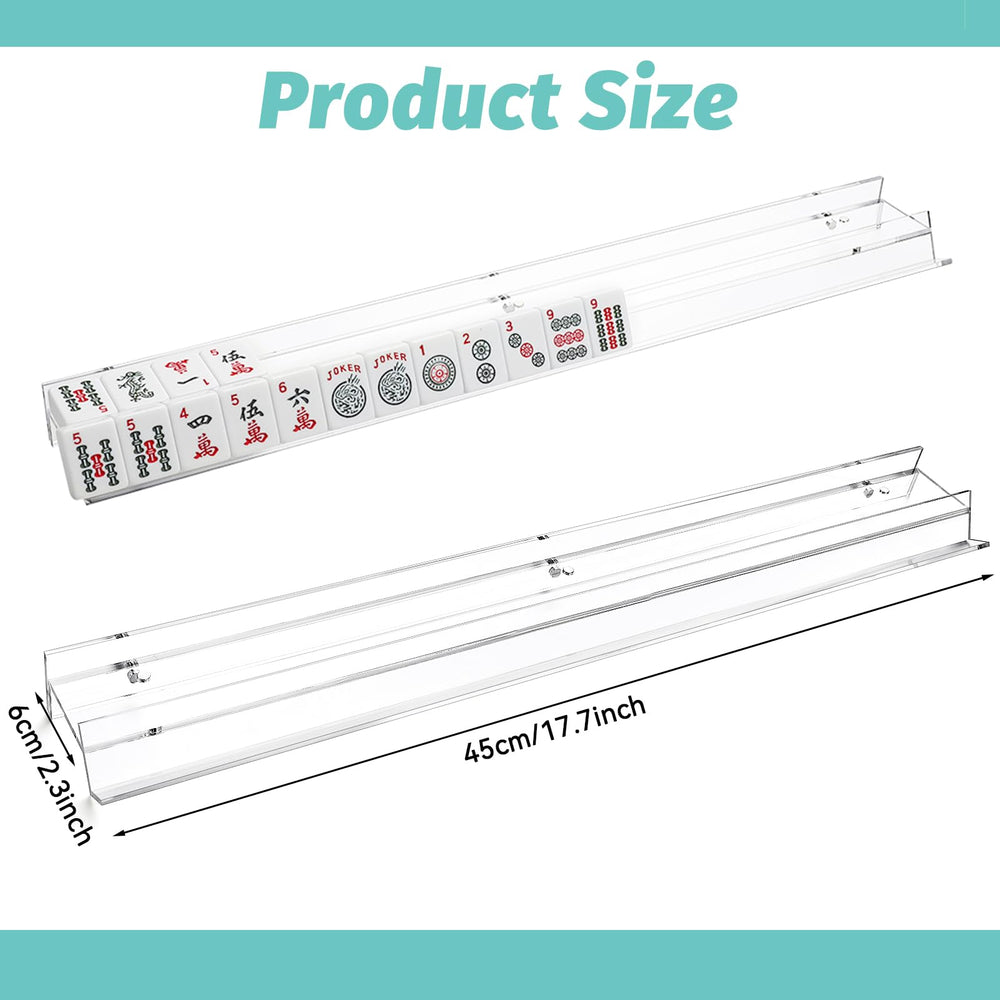 DoubleFill clear acrylic mahjong rack system for organized gameplay