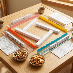 DoubleFill mahjong rack setup on table for family game nights