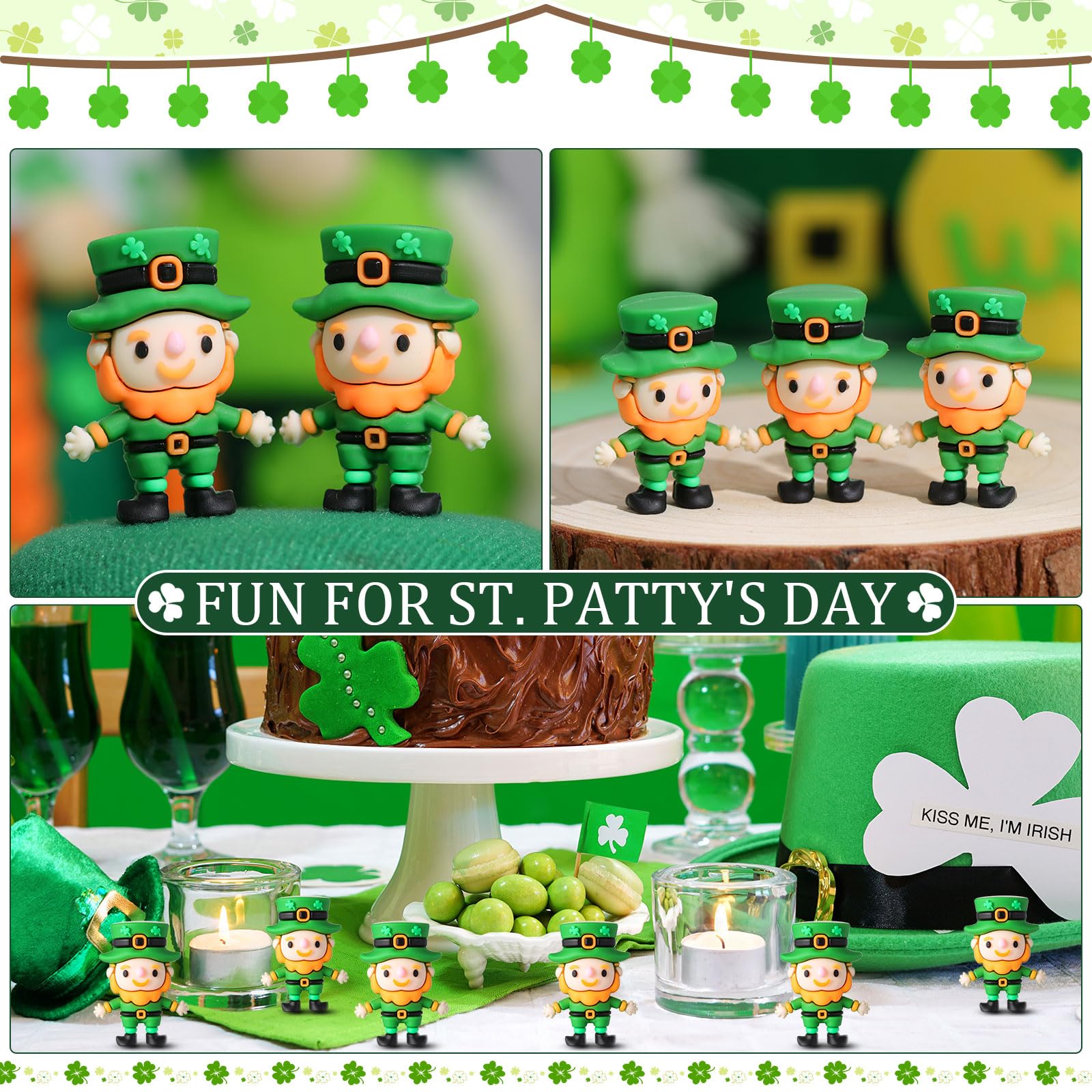 DoubleFill leprechaun decor for tiered tray displays and tables.