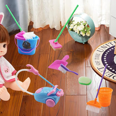 DoubleWood dollhouse mop enhances daily chores in miniature scenes.