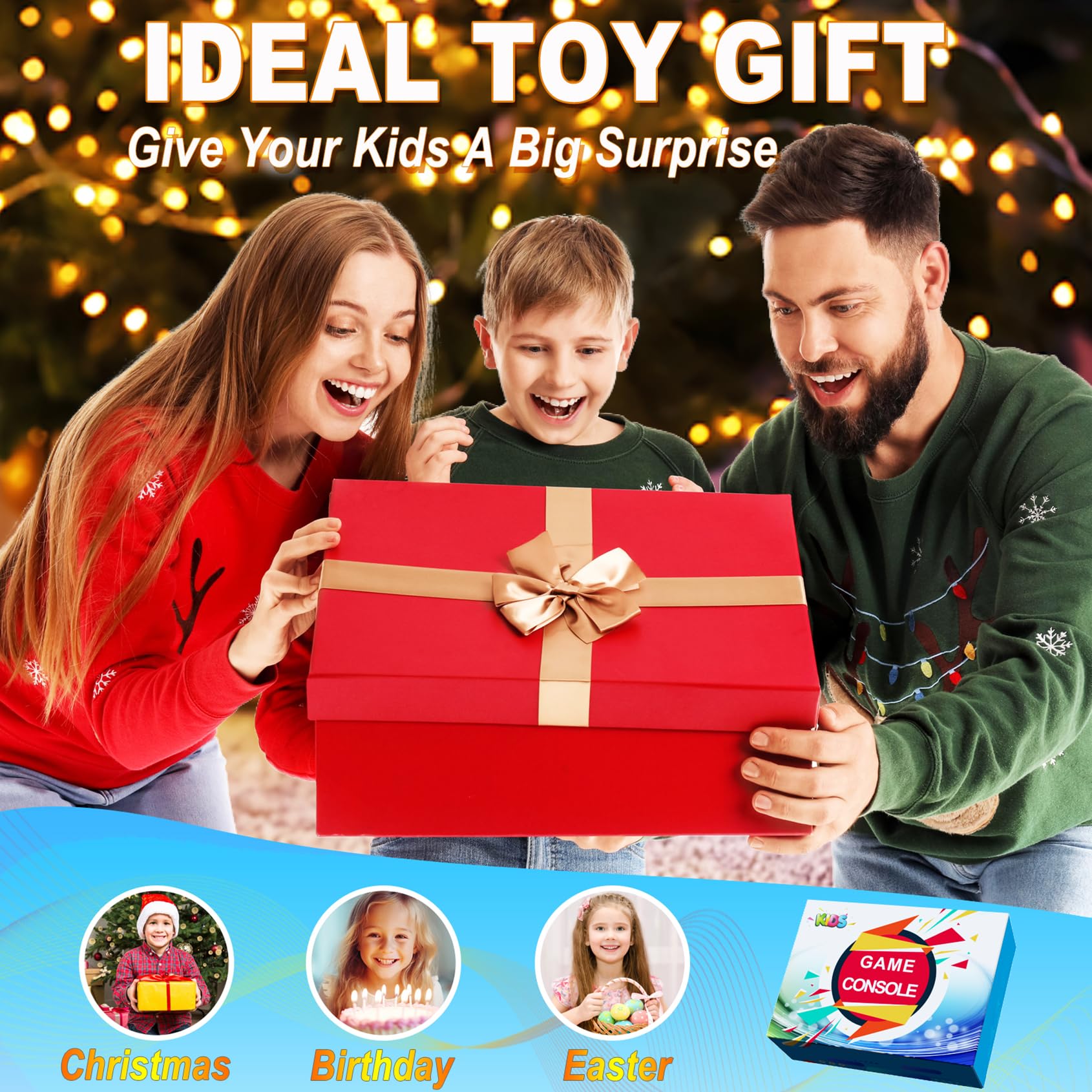 Douddy blue handheld highlights bright, compact family-friendly fun