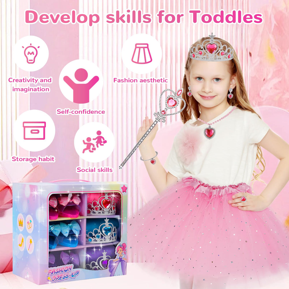 doueurel toddler princess heels with silicone soles provide comfortable, non-slip wear