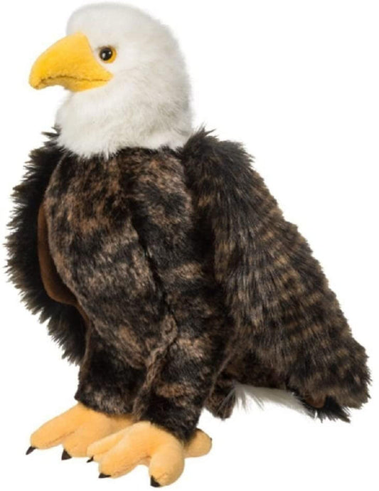 Douglas Adler Bald Eagle plush with lifelike eyes for comforting hugs and imaginative play.