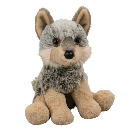 Douglas Albie Wolf Softie with amber eyes and floppy paws for cuddling.