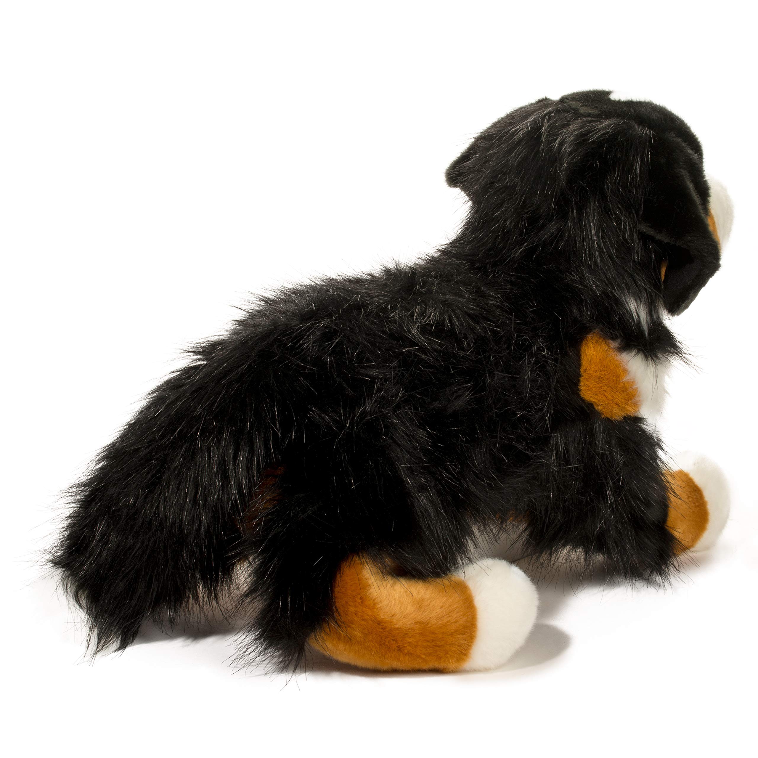 Douglas Alps Bernese Mountain Dog plush back view, soft fabric designed for long-lasting hugs.