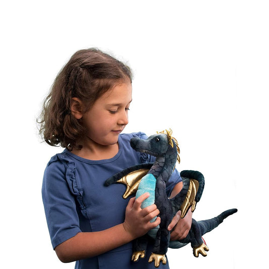 Douglas Aragon Navy Dragon side profile, showing textured scales for lifelike charm.