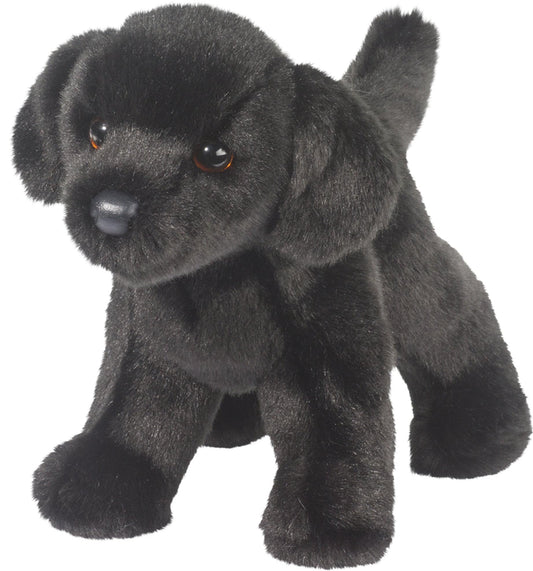 Douglas Bear Black Lab plush in standing full-body pose for imaginative play