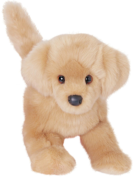 Douglas Bella Golden Retriever face detail with lifelike eyes for realistic plush.