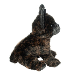 Billie’s brindle coat close-up showcases a realistic pattern for dog lovers