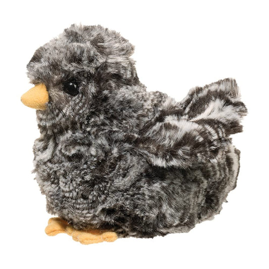Douglas Black Chick plush with textured mottled fur for cozy cuddling.